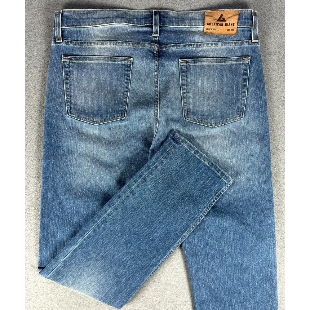 American Giant Jeans Mens‎ 34x34 Blue Dakota Straight Stretch Minimalist Luxury